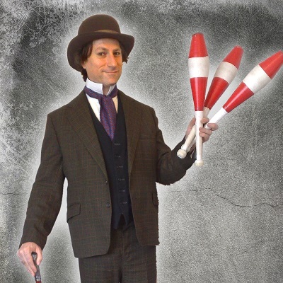 Allin Kempthorne as a Victorian juggler